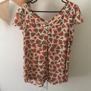 Watermelon top from Anthropologie